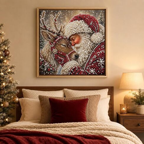 Christmas Santa Claus Deer Pearl Art Kits for Adults,Pearl Diamond Painting in Kuwait