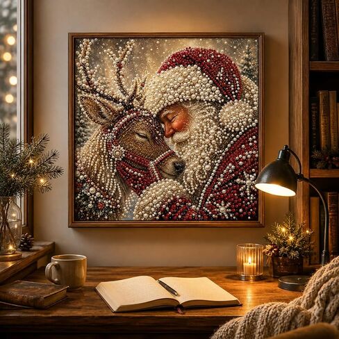 Christmas Santa Claus Deer Pearl Art Kits for Adults,Pearl Diamond Painting in Kuwait