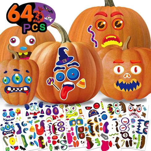 Large Pumpkin Face Stickers Halloween Stickers, Halloween Party in Kuwait