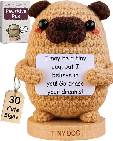 Cat Lover Gifts for Women - Positive Crochet Animal with 30 Cute Signs | Cat Mom Gift for Women for Birthday | Funny Fur Mama Themed Decor Stuff Present Ideas for Cats Lady | Present Idea for Friends in Saudi Arabia