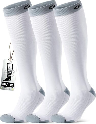 CS CELERSPORT 3 Pairs Compression Socks 20-30mmHg for Men Running Athletic Support Socks in Kuwait