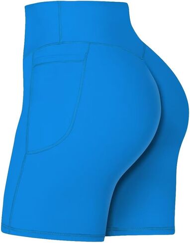 Sunzel No Front Seam Biker Shorts for Women with Pockets, Yoga Workout Gym Bike Shorts with Tummy Control in Kuwait