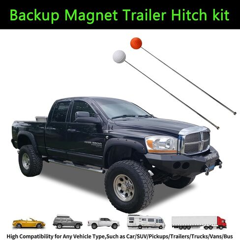 Tall Trailer Magnetic Alignment Kit, Hitch Magnetic Alignment System, Upgraded Trailer Hitch Accessories for Boat, Camper, Horse Trailer, RV Hitching and Towing- Adjustable Extend Guide Poles(2pcs) in Kuwait