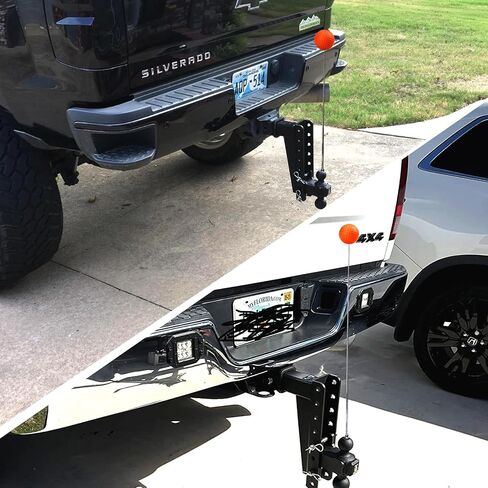 Tall Trailer Magnetic Alignment Kit, Hitch Magnetic Alignment System, Upgraded Trailer Hitch Accessories for Boat, Camper, Horse Trailer, RV Hitching and Towing- Adjustable Extend Guide Poles(2pcs) in Kuwait