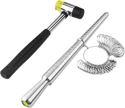 Ring Sizer Measuring Tool Metal Ring Mandrel Ring Measurer and Ring Sizer Women Men Ring Sizing Kit Finger Ring Size Measure Jewelry Measurement in Saudi Arabia