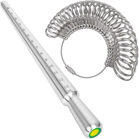 Ring Sizer Measuring Tool Metal Ring Mandrel Ring Measurer and Ring Sizer Women Men Ring Sizing Kit Finger Ring Size Measure Jewelry Measurement in Kuwait