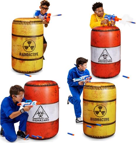 Premium Package 4 Combat Battlefield Inflatables, Compatible with Nerf, Laser tag, Water Gun for Boys Birthday Party Activities and Decoration in Kuwait