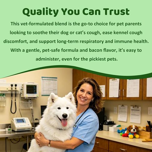 Dog Cough Relief Liquid Drops - Kennel Cough Treatment for Dogs & Cats - Better Absorption Than Soft Chews - 9 Natural Herbs with Postbiotics - 120mL/4.1 fl oz Value Pack for Respiratory Support in Saudi Arabia