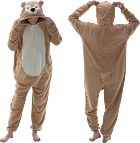 COSUSKET Snug Fit Unisex Adult Onesie Pajamas, Flannel Cosplay Animal One Piece Halloween Costume Sleepwear Homewear in Kuwait