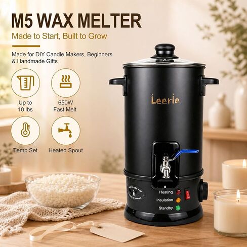 Leerie M5 10Lbs Wax Melter for Candle Making with Temp Control & Pour Spout in Saudi Arabia