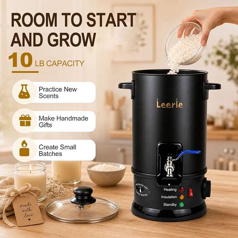 Leerie M5 10Lbs Wax Melter for Candle Making with Temp Control & Pour Spout in Saudi Arabia