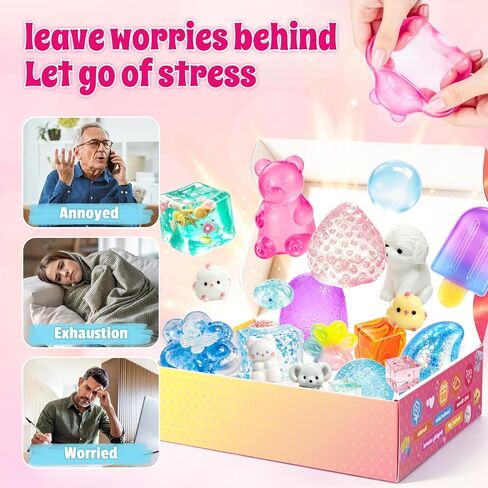 25pcs Taba Squishies Kit,Cute Squeeze Toys Box Set,Coconut Oil,Popsicles Multi Shapes Squishy Fun Box,Stress Balls for Adult, Classroom Prizes,Party Favors & Goodie Bags Stuffers for Ages 4-8 8-12 in Saudi Arabia