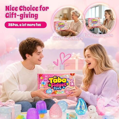 25pcs Taba Squishies Kit,Cute Squeeze Toys Box Set,Coconut Oil,Popsicles Multi Shapes Squishy Fun Box,Stress Balls for Adult, Classroom Prizes,Party Favors & Goodie Bags Stuffers for Ages 4-8 8-12 in Saudi Arabia