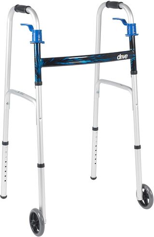 Drive Medical 10226-1 Trigger Release Folding Walker, Brushed Steel in Saudi Arabia