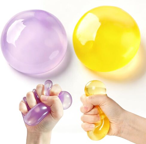2 PCS Coconut Oil Squishy – Formable No-Rebound Stress Relief Balls, Sensory Fidget Toys for Study Work & Relaxation, Calming Desk Decor Anxiety Relief Gifts for Kids & Adults(Blue+Pink) in Kuwait