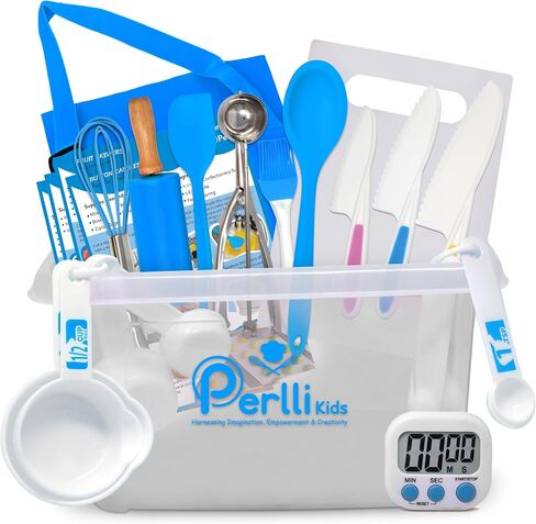PERLLI Kids Real Cooking and Baking Supplies Gift Set with Case (Pink) in Kuwait