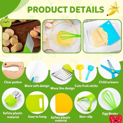 Labeol 32 PCS Montessori Kitchen Tools Toys for Kids Cooking Sets Real Kids Safe Kitchen Knife Set for Real Cooking Educational Gift for Boys Girls in Saudi Arabia