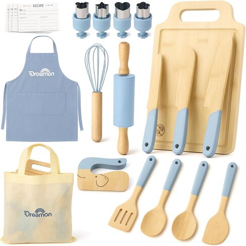29 PCS Toddler Knife Set for Real Cooking, Wooden Montessori Kitchen Toys in Saudi Arabia