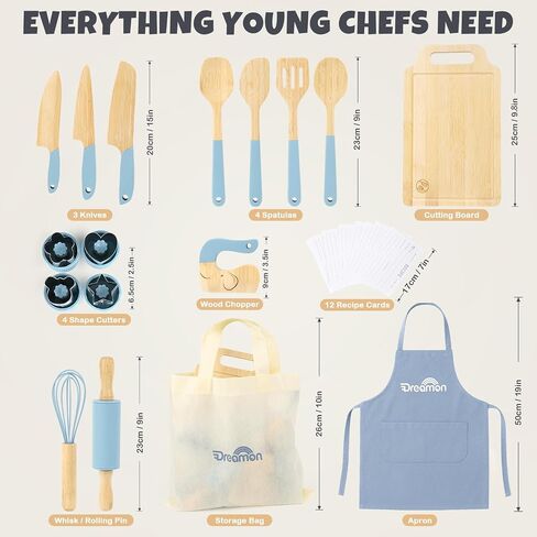 29 PCS Toddler Knife Set for Real Cooking, Wooden Montessori Kitchen Toys in Saudi Arabia