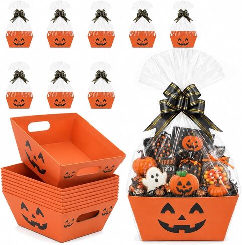 8 Pack Halloween Empty Gift Baskets, Halloween Basket Boo Basket Set in Saudi Arabia