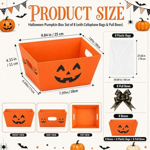 8 Pack Halloween Empty Gift Baskets, Halloween Basket Boo Basket Set in Saudi Arabia