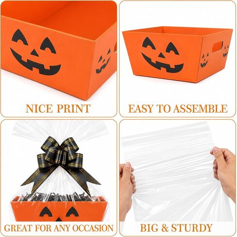 8 Pack Halloween Empty Gift Baskets, Halloween Basket Boo Basket Set in Saudi Arabia