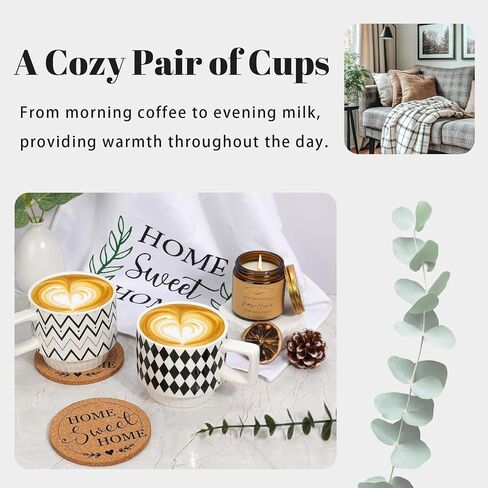 Housewarming Gift Basket for New Home | 13 Pcs Kitchen Essentials Set with Ceramic Mugs, Measuring Spoons, Storage Basket | New Home Gift Ideas | Closing Gifts for Couples & Families in Kuwait