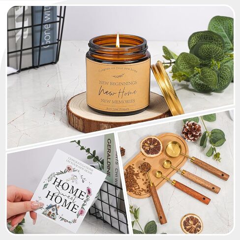 Housewarming Gift Basket for New Home | 13 Pcs Kitchen Essentials Set with Ceramic Mugs, Measuring Spoons, Storage Basket | New Home Gift Ideas | Closing Gifts for Couples & Families in Kuwait