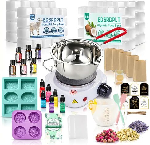 Premium Soap Making Kit for Adults with Melting Pot, 4LB Base & Molds in Saudi Arabia