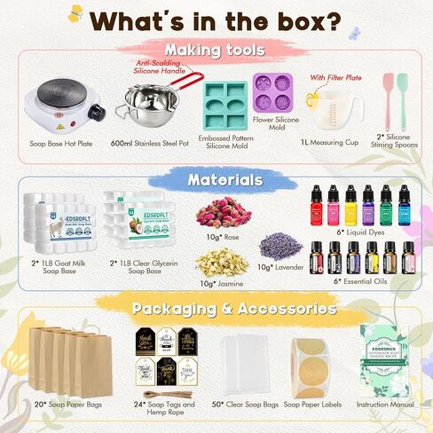 Premium Soap Making Kit for Adults with Melting Pot, 4LB Base & Molds in Saudi Arabia