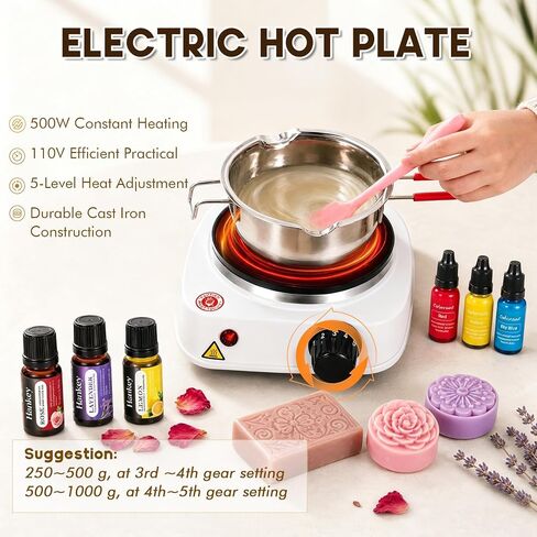 Premium Soap Making Kit for Adults with Melting Pot, 4LB Base & Molds in Saudi Arabia