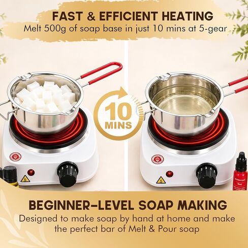 Premium Soap Making Kit for Adults with Melting Pot, 4LB Base & Molds in Saudi Arabia