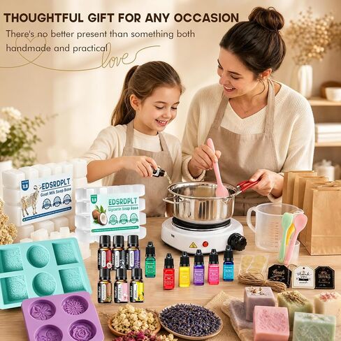 Premium Soap Making Kit for Adults with Melting Pot, 4LB Base & Molds in Saudi Arabia