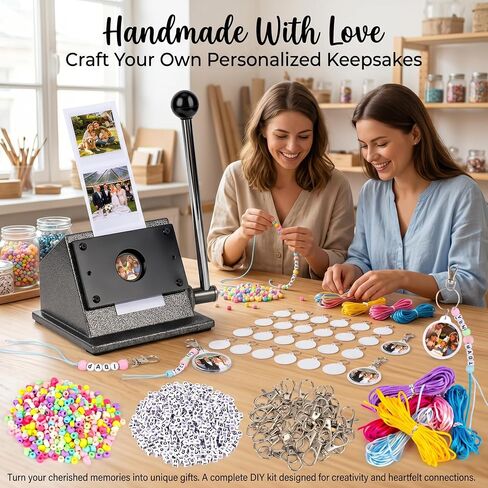 HOMAR 64 Pcs Button Keychain Photo Cutter Photbooth Keychain Circle Cutter in Saudi Arabia