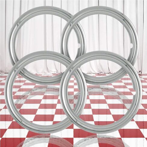Brighter Design Set of 4 13" Chrome 1 3/4" Deep Wheel Trim Rings in Kuwait