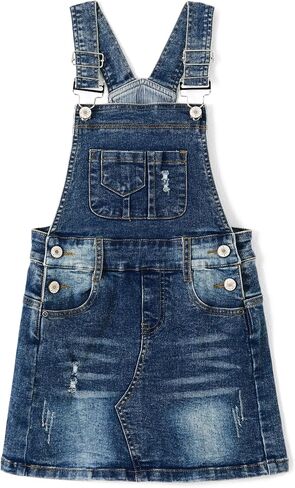 Baby Little Girls Skirt,Ripped Soft Strechy Denim Girls Summer Overalls Dress in Kuwait