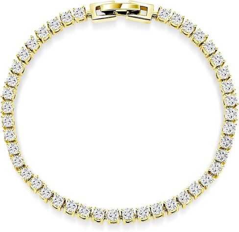 Sterling Silver Moissanite Tennis Bracelet: White Gold Plated Elegant Simple Trendy Lab Diamond Strand Jewelry - Fashion Party Prom Wedding Birthday Gifts for Women Girls Teens Bridal in Kuwait