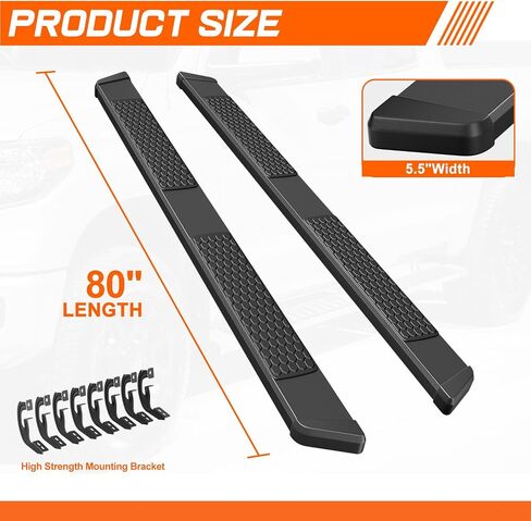 [Pair] 5.5 Inch Stainless Steel Running Boards Side Steps Nerf Bars Compatible with Ford F150 Extended Cab 04-14 in Saudi Arabia