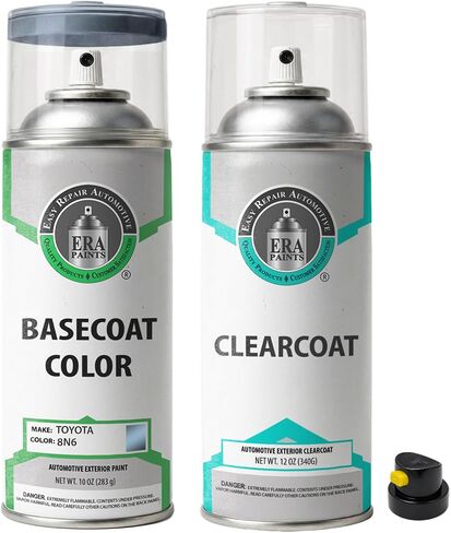 ERA Paints (8N6 - Bluestone Metallic Compatible/Replacement for TOYOTA Exact Match Touch Up Spray Paint Clearcoat & Primer - Pick Your Color in Kuwait