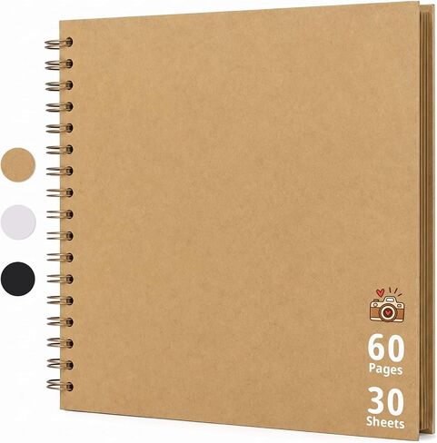 8"x8" Scrapbook Album 30 Sheets 60 Pages Kraft Paper Photo Albums in Kuwait