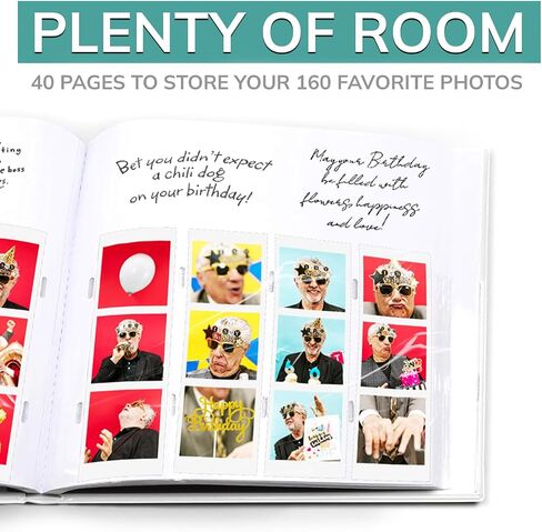 PBF (1 Pack) Photo Booth Album, Guest Book with 2x6 Clear Picture Inserts, White Cover with Plastic Sleeves & White Pages, Scrapbook Album for Photo Strips, Memory Book, Wedding, and Baby Showers in Kuwait