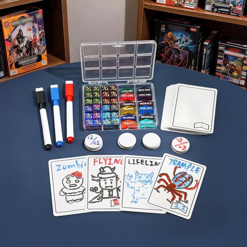 101 Pieces MTG Abilities Keyword Tokens 12mm Dice Counters Set for Magic The Gatering, Dry Erase Token MTG Accessories Board Game Pieces, MTG Life Counter Buff Tokens for TCG CCG Magic Card Games in Kuwait
