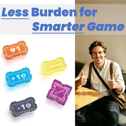 Riftbound TCG Compatible 40Pcs Acrylic Game Tokens | Might Modifier Buff Status Keyword Markers Stun Assault Shield Deflect Counters Single-Sided Transparent Game Tracking Markers Set in Saudi Arabia