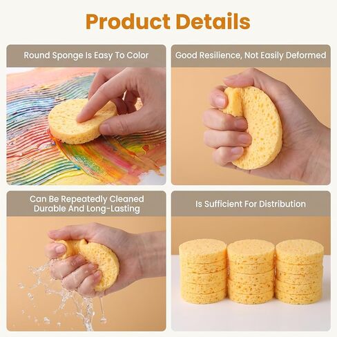 12pcs Pottery Sponges, 2.3inch Round Painting Sponge in Saudi Arabia