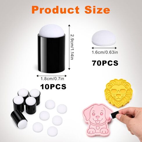 80 PCS Finger Sponges Daubers, 10 Finger Daubers + 70 Replacement Sponges in Kuwait