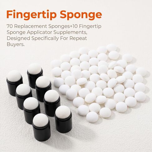 80 PCS Finger Sponges Daubers, 10 Finger Daubers + 70 Replacement Sponges in Kuwait