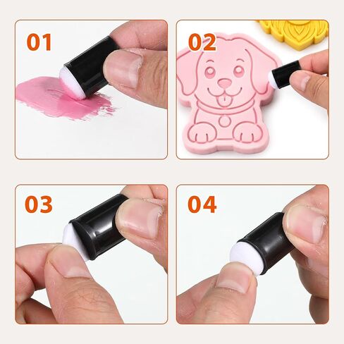 80 PCS Finger Sponges Daubers, 10 Finger Daubers + 70 Replacement Sponges in Kuwait