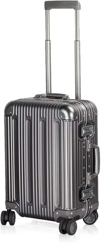 TRAVELKING All Aluminum Luggage Zipperless Hard Shell Suitcase with TSA Lock Spinner Wheels Lightweight Metal Alloy Suitcases (Silver, 24 inch) in Kuwait