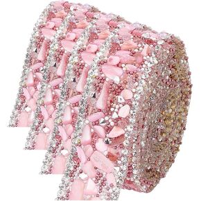 PH PandaHall 1 Yard 0.7 Inch Crystal Rhinestone Trim Hot Fix Ribbon Gem Stone Beaded Iron On Applique Embellishment with Curb Chains Edging for DIY Wedding Bridal Dress Shoes Phone Decor, Blue in Kuwait
