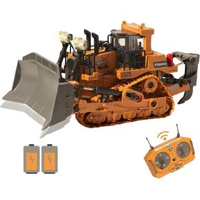 9-Channel RC Bulldozer with Lights and Sound,Construction Remote Control Bulldozer,Heavy Equipment Vehicles Dozer Toys for Adults Kids Boys Ages 3-12+ Christmas Birthday Gift 2026 in Saudi Arabia